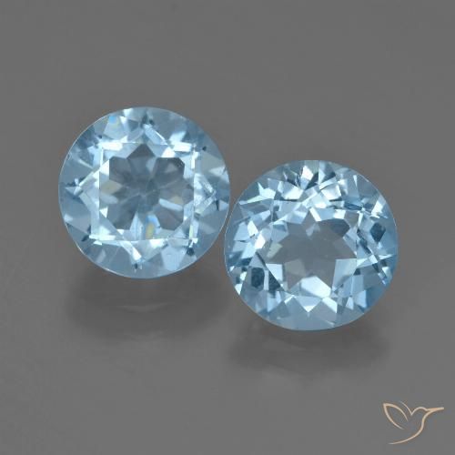 4.59ctw Natural Azul Suizo Topacio, Redondo, VS
