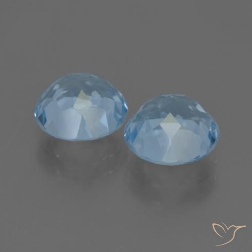 Gemas de Topacio Azul Suizo natural de 5.14 ct, Redondo, VVS-VS