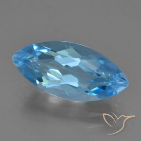 Topacio Azul Suizo natural de 4.06 ct, Marquesa, VS