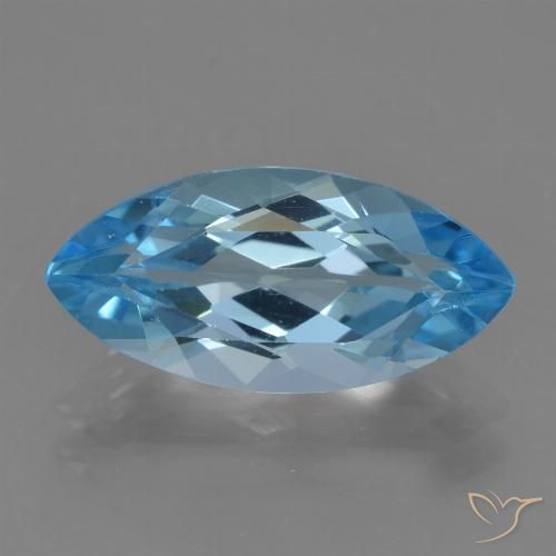 3.85ct Natural Azul Suizo Topacio, Marquesa, VS