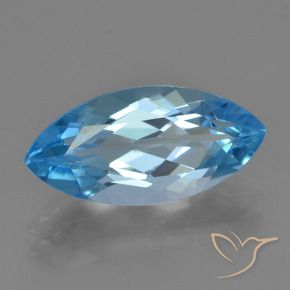 Topacio Azul Suizo natural de 3.85 ct, Marquesa, VS