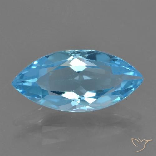 3.60ct Natural Azul Suizo Topacio, Marquesa, VS