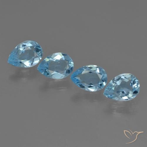 2.78ctw Natural Azul Suizo Topacio, En forma de pera, VVS-VS