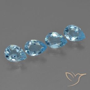 Gemas de Topacio Azul Suizo natural de 2.78 ct, En forma de pera, VVS-VS