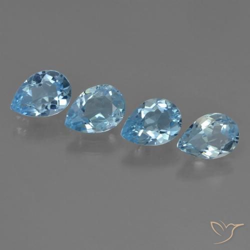 3.09ctw Natural Azul Cielo Topacio, En forma de pera, VVS-VS