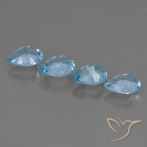 Gemas de Topacio Azul Cielo natural de 3.09 ct, En forma de pera, VVS-VS