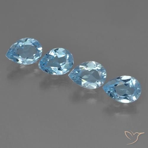 3.02ctw Natural Azul Cielo Topacio, En forma de pera, VVS-VS