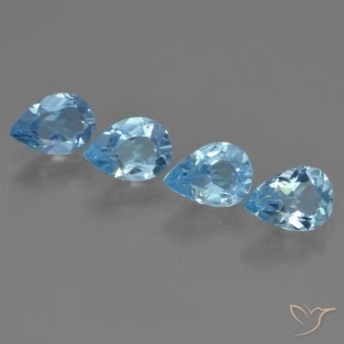 3.06ctw Natural Azul Cielo Topacio, En forma de pera, VVS-VS