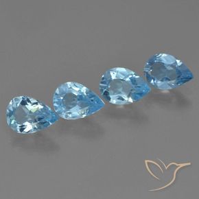Gemas de Topacio Azul Cielo natural de 3.06 ct, En forma de pera, VVS-VS