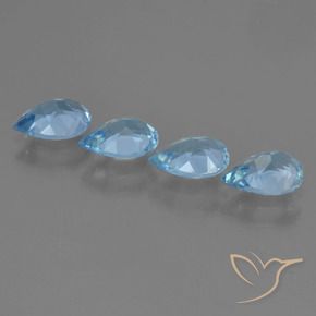 Gemas de Topacio Azul Cielo natural de 3.06 ct, En forma de pera, VVS-VS