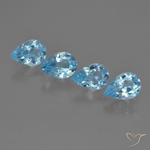 2.64ctw Natural Azul Suizo Topacio, En forma de pera, VVS-VS