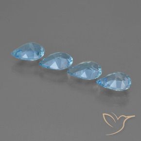 Gemas de Topacio Azul Suizo natural de 2.64 ct, En forma de pera, VVS-VS