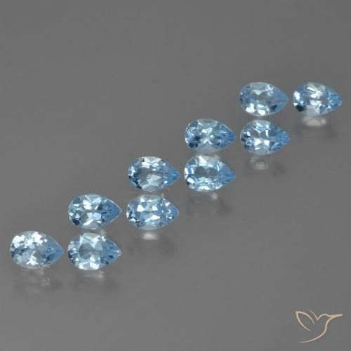 5.34ctw Natural Azul Cielo Topacio, En forma de pera, VS