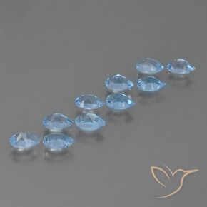 Gemas de Topacio Azul Cielo natural de 5.34 ct, En forma de pera, VS