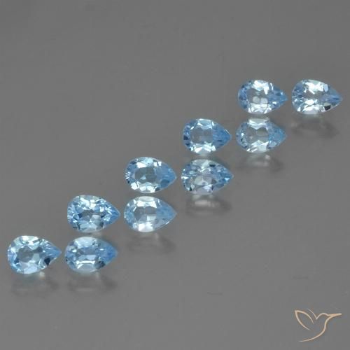 5.02ctw Natural Azul Cielo Topacio, En forma de pera, VS
