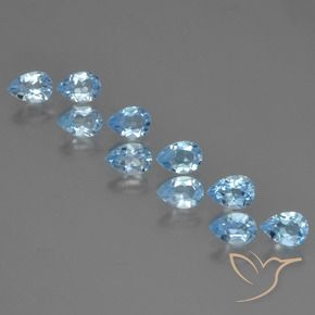Gemas de Topacio Azul Cielo natural de 5.02 ct, En forma de pera, VS