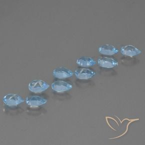 Gemas de Topacio Azul Cielo natural de 5.02 ct, En forma de pera, VS