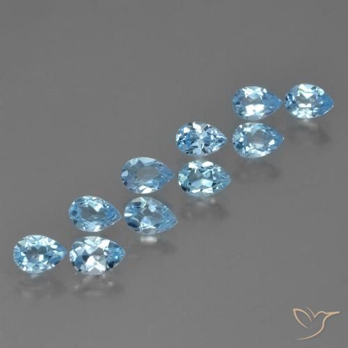 5.16ctw Natural Azul Cielo Topacio, En forma de pera, VS
