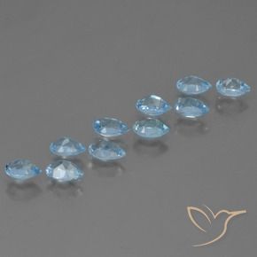 Gemas de Topacio Azul Cielo natural de 5.16 ct, En forma de pera, VS