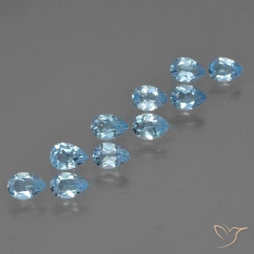 4.79ctw Natural Azul Cielo Topacio, En forma de pera, VS