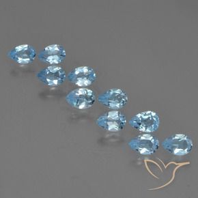 Gemas de Topacio Azul Cielo natural de 4.79 ct, En forma de pera, VS