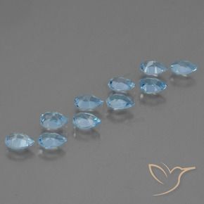 Gemas de Topacio Azul Cielo natural de 4.79 ct, En forma de pera, VS