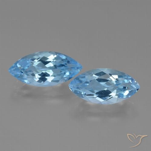 7.18ctw Natural Azul Suizo Topacio, Marquesa, VVS-VS