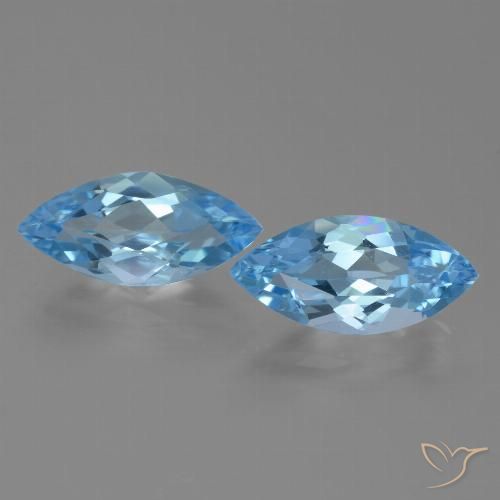 6.94ctw Natural Azul Cielo Topacio, Marquesa, VVS