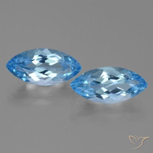 8.21ctw Natural Azul Suizo Topacio, Marquesa, VVS-VS