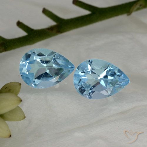 1.78ctw Natural Azul Cielo Topacio, En forma de pera, VS
