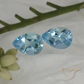 Gemas de Topacio Azul Cielo natural de 1.78 ct, En forma de pera, VS