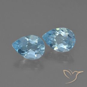 Gemas de Topacio Azul Cielo natural de 1.52 ct, En forma de pera, VS