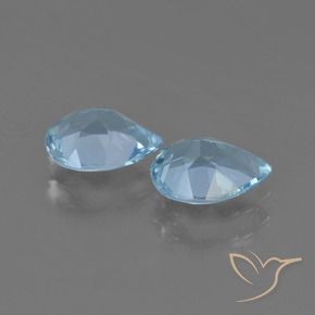 Gemas de Topacio Azul Cielo natural de 1.52 ct, En forma de pera, VS