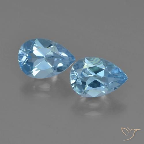 1.74ctw Natural Azul Cielo Topacio, En forma de pera, VS