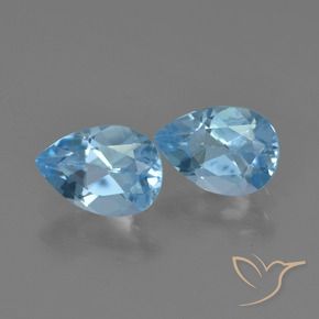 Gemas de Topacio Azul Cielo natural de 1.74 ct, En forma de pera, VS