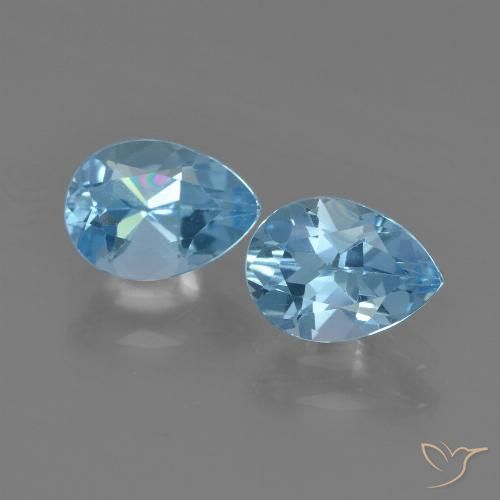 1.73ctw Natural Azul Cielo Topacio, En forma de pera, VS
