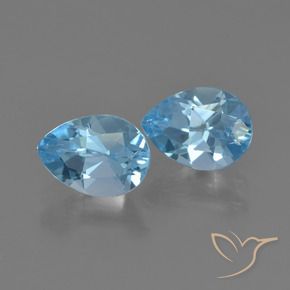 Gemas de Topacio Azul Cielo natural de 1.73 ct, En forma de pera, VS