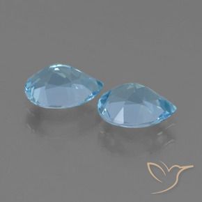 Gemas de Topacio Azul Cielo natural de 1.73 ct, En forma de pera, VS
