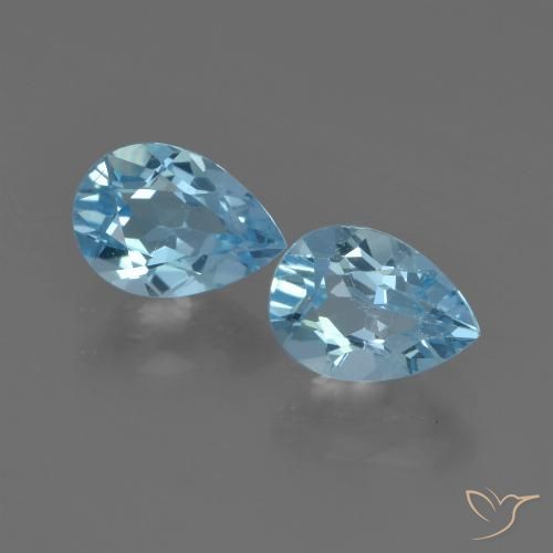 1.70ctw Natural Azul Suizo Topacio, En forma de pera, VS