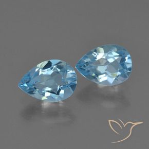 Gemas de Topacio Azul Suizo natural de 1.70 ct, En forma de pera, VS