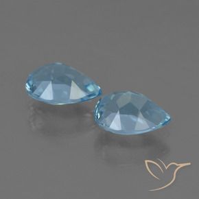 Gemas de Topacio Azul Suizo natural de 1.70 ct, En forma de pera, VS
