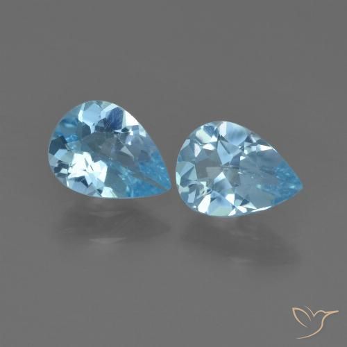 1.44ctw Natural Azul Cielo Topacio, En forma de pera, VS