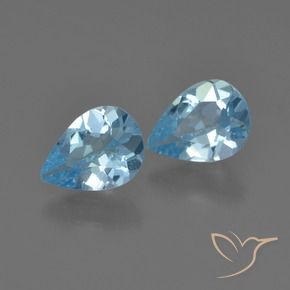 Gemas de Topacio Azul Cielo natural de 1.44 ct, En forma de pera, VS