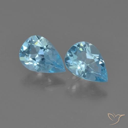 1.54ctw Natural Azul Cielo Topacio, En forma de pera, VS