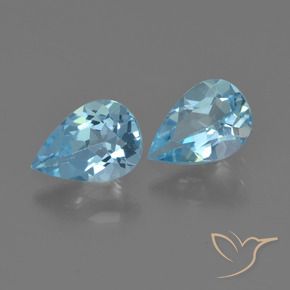 Gemas de Topacio Azul Cielo natural de 1.54 ct, En forma de pera, VS