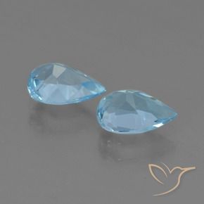 Gemas de Topacio Azul Cielo natural de 1.54 ct, En forma de pera, VS