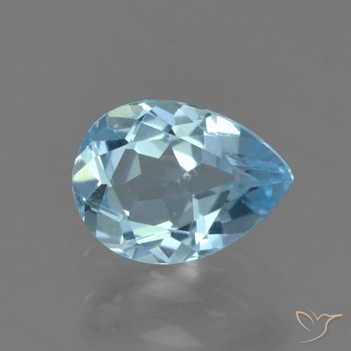 0.88ct Natural Azul Cielo Topacio, En forma de pera, VS
