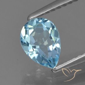 Topacio Azul Cielo natural de 0.88 ct, En forma de pera, VS