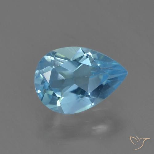 0.88ct Natural Azul Suizo Topacio, En forma de pera, VS