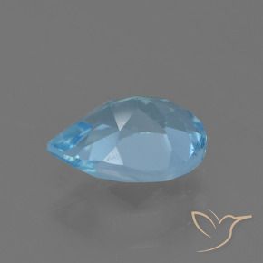 Topacio Azul Suizo natural de 0.88 ct, En forma de pera, VS